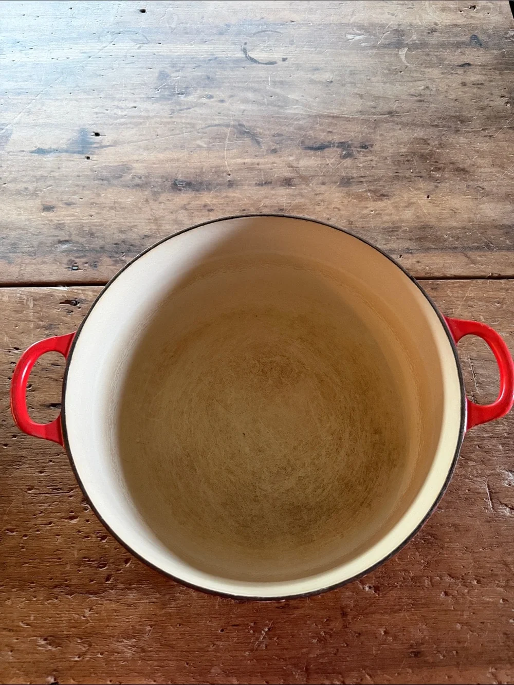 Le Creuset Red Enamel Dutch Oven 28 with Black Knob